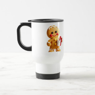 Christmas gingerbread man travel mug