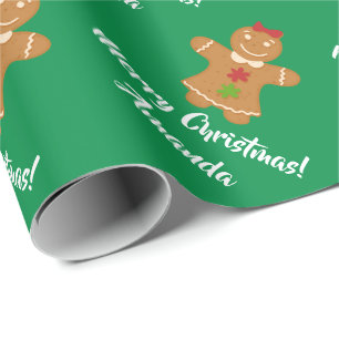 Christmas Gingerbread Man wrapping paper