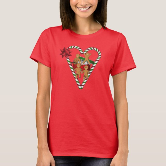 Christmas Gingerbread Men Cute Holiday  T-Shirt (Front)