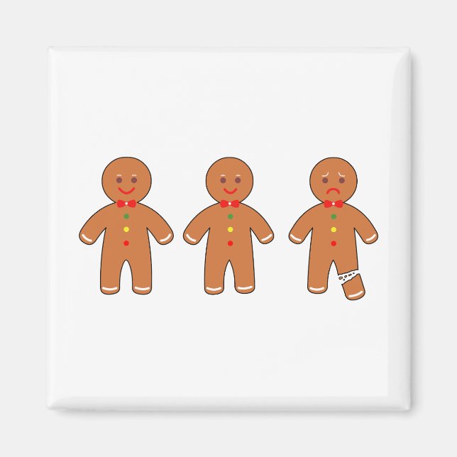 Christmas gingerbread men magnet (Front)