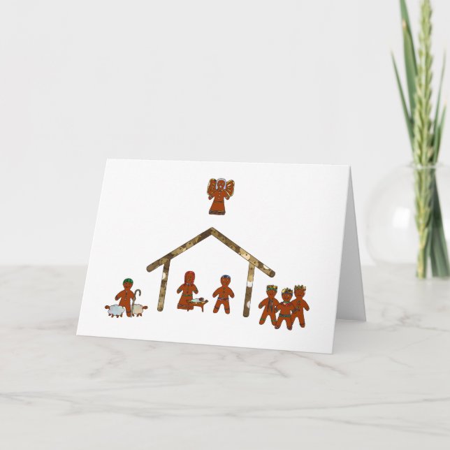 christmas gingerbread nativity holiday card (Front)