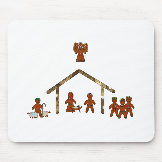 christmas gingerbread nativity mouse pad (Front)