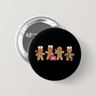 Christmas Gingerbread Nurse Team Crew Gifts 6 Cm Round Badge