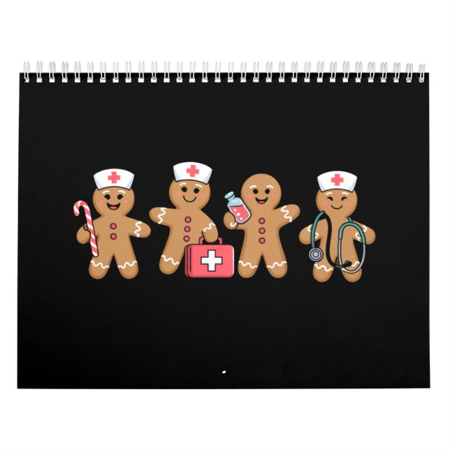 Christmas Gingerbread Nurse Team Crew Gifts Calendar (Cover)