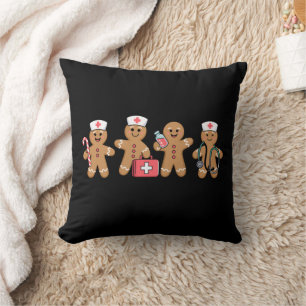 Christmas Gingerbread Nurse Team Crew Gifts Cushion