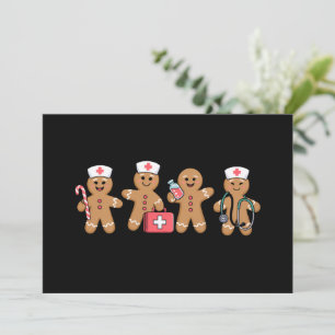 Christmas Gingerbread Nurse Team Crew Gifts Invitation