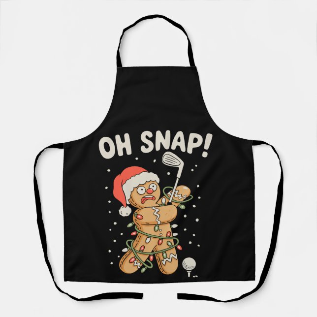 Christmas Gingerbread Oh Snap Cookie Golf Golfer Apron (Front)