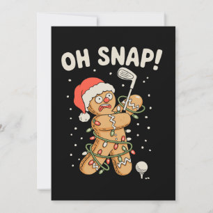 Christmas Gingerbread Oh Snap Cookie Golf Golfer Holiday Card