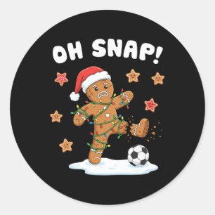 Christmas Gingerbread Oh Snap Cookie Xmas Holiday  Classic Round Sticker
