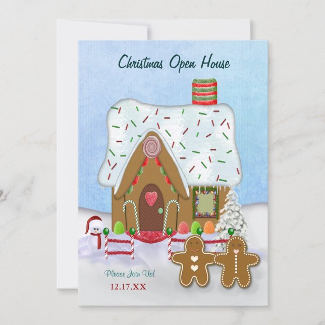 Christmas Gingerbread Open House  Invitation (Front)