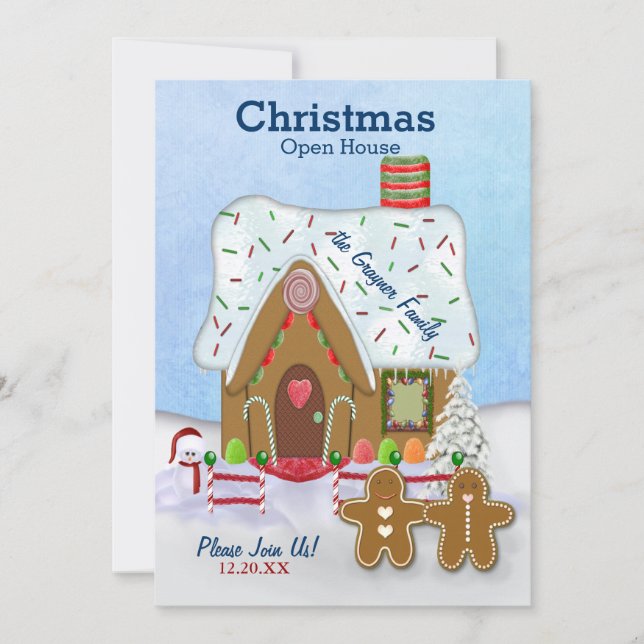 Christmas Gingerbread Open House Invite (Front)