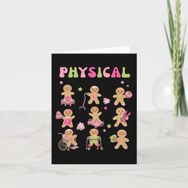 Christmas Gingerbread PT Physical Therapy Assistan Card (Front)