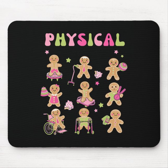Christmas Gingerbread PT Physical Therapy Assistan Mouse Pad (Front)