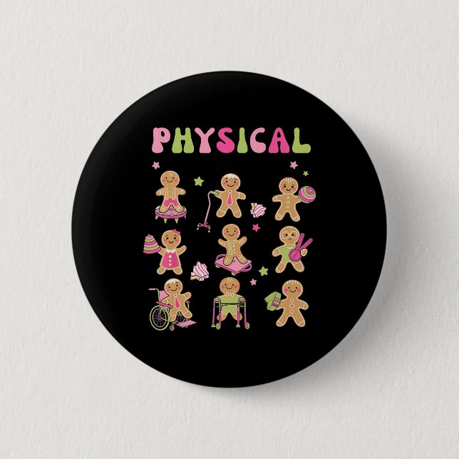 Christmas Gingerbread Pt Physical Therapy Istant X 6 Cm Round Badge (Front)