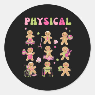 Christmas Gingerbread Pt Physical Therapy Istant X Classic Round Sticker