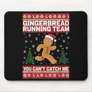 Christmas Gingerbread Running Team Funny Xmas Tee  Mouse Pad