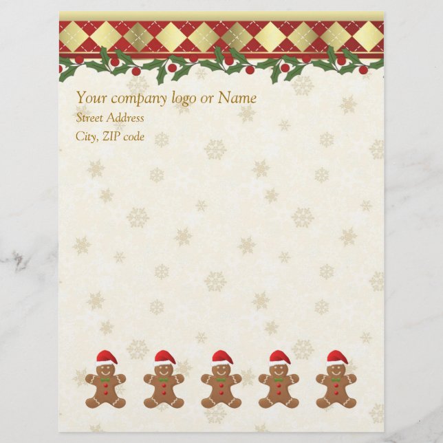 Christmas Gingerbread santa cookies Letterhead (Front)