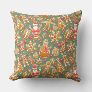 christmas gingerbread santa cushion