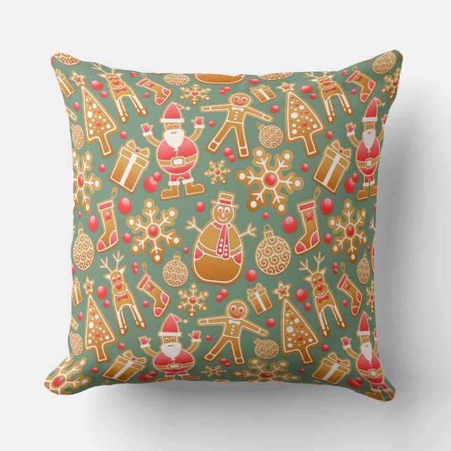 christmas gingerbread santa cushion (Front)