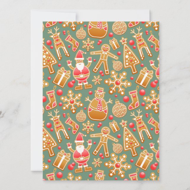 christmas gingerbread santa holiday card (Front)