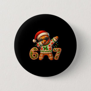 Christmas Gingerbread Six Seven 67 Meme Xmas Slang 6 Cm Round Badge