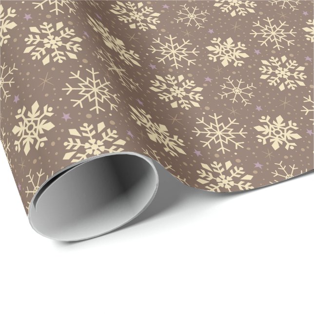 Christmas Gingerbread Snowflake Pattern Wrapping Paper (Roll Corner)