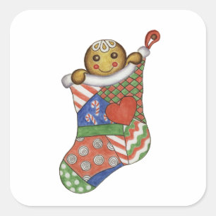 Christmas Gingerbread Stocking Sticker