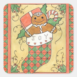 Christmas Gingerbread Stocking Stickers