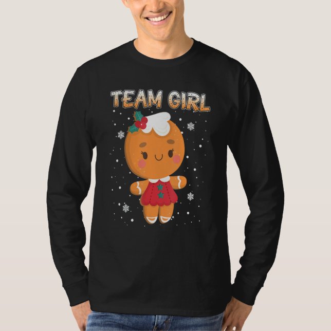 Christmas Gingerbread Team Girl Gender Reveal Wome T-Shirt (Front)