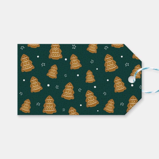 Christmas Gingerbread Trees  Gift Tags (Front (Horizontal))