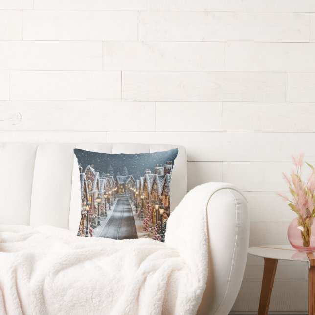 Christmas Gingerbread Village Cushion (Couch)