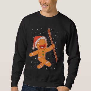 Christmas Gingerbread With Santa Hat Gift For Xmas Sweatshirt