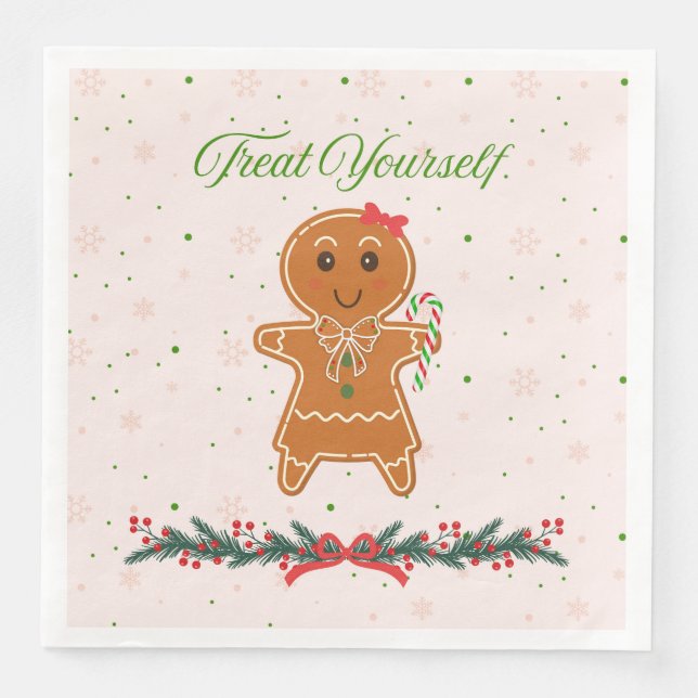 Christmas Gingerbread Woman Napkin (Front)