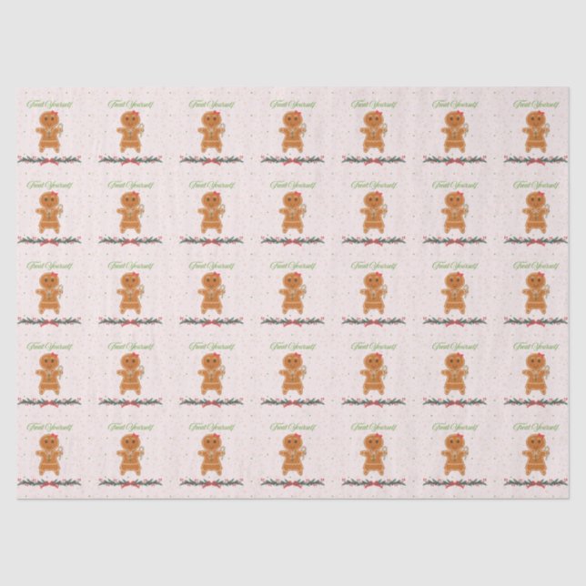 Christmas Gingerbread Woman Tissue Paper (Front)