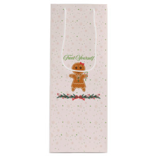 Christmas Gingerbread Woman Wine Gift Bag