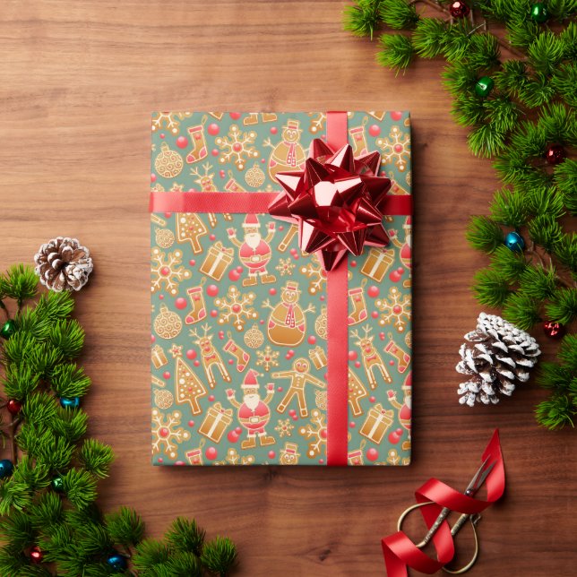Christmas gingerbread wrapping paper (Holiday Gift)