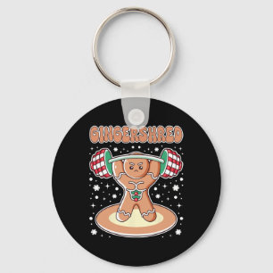 Christmas Gingershred Funny Gingerbread Man Gym Bo Key Ring