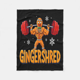 Christmas Gingershred Gym Bodybuilding Funny Ginge Fleece Blanket