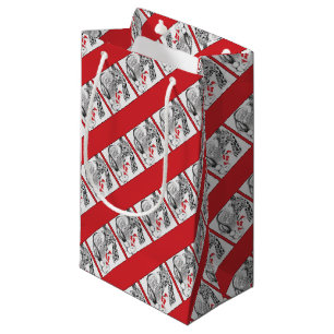 Christmas Giraffe and Santa Small Gift Bag