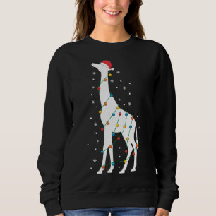 Christmas Giraffe Christmas Lights Santa Hat Anima Sweatshirt