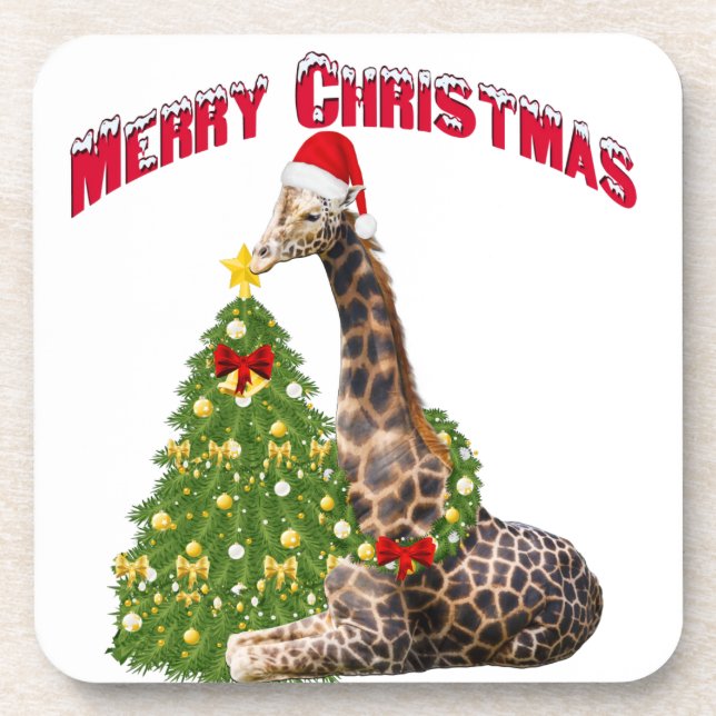 Christmas Giraffe Coaster (Front)