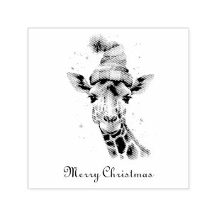 Christmas Giraffe, customisable Self-inking Stamp