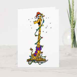 Christmas Giraffe Holiday Card