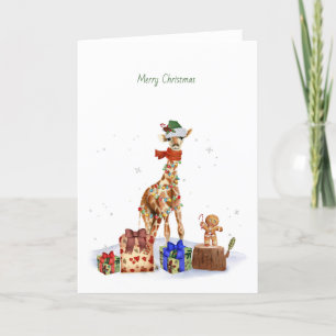 Christmas Giraffe Holiday Card