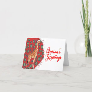 Christmas Giraffe Holiday Card