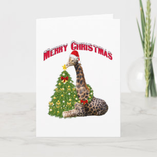 Christmas Giraffe Holiday Card