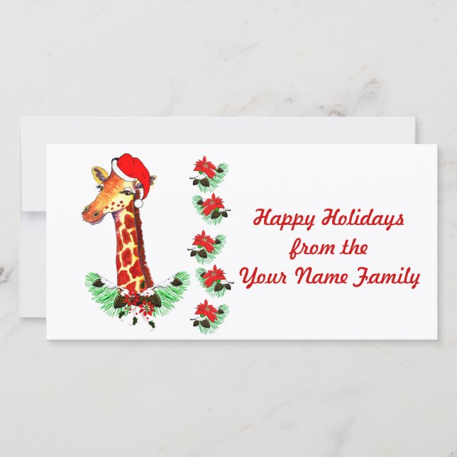 Christmas Giraffe Holiday Card (Front)