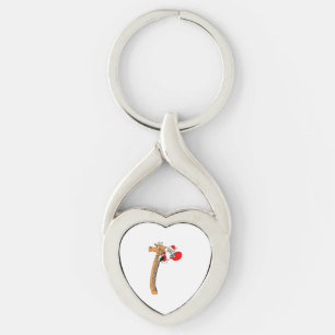 Christmas Giraffe Key Ring
