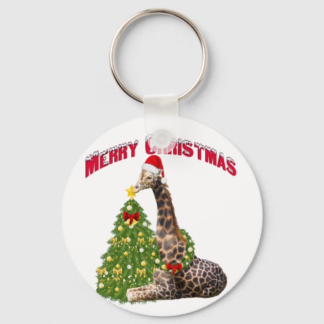 Christmas Giraffe Key Ring (Front)