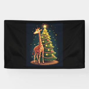 Christmas Giraffe Official Tree Topper Funny Tall  Banner